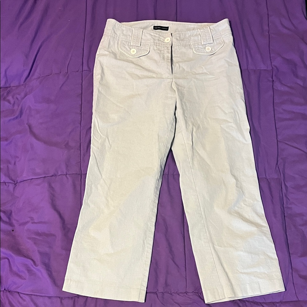 New York & Company White Cotton Pants